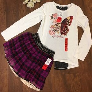 2 piece skirt and shirt set